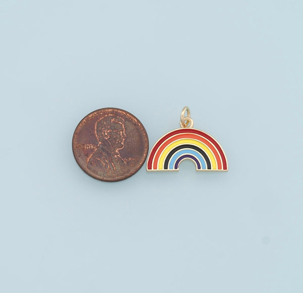 Gold-Fill and Enamel Rainbow Charm