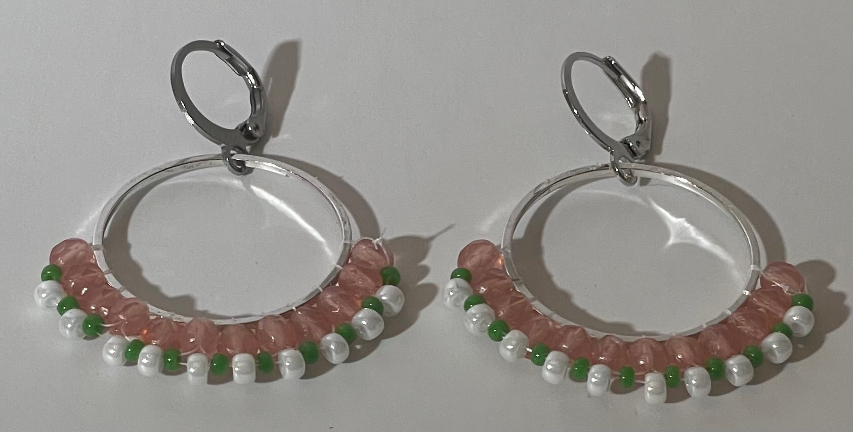 Beaded Fan Hoop Earrings