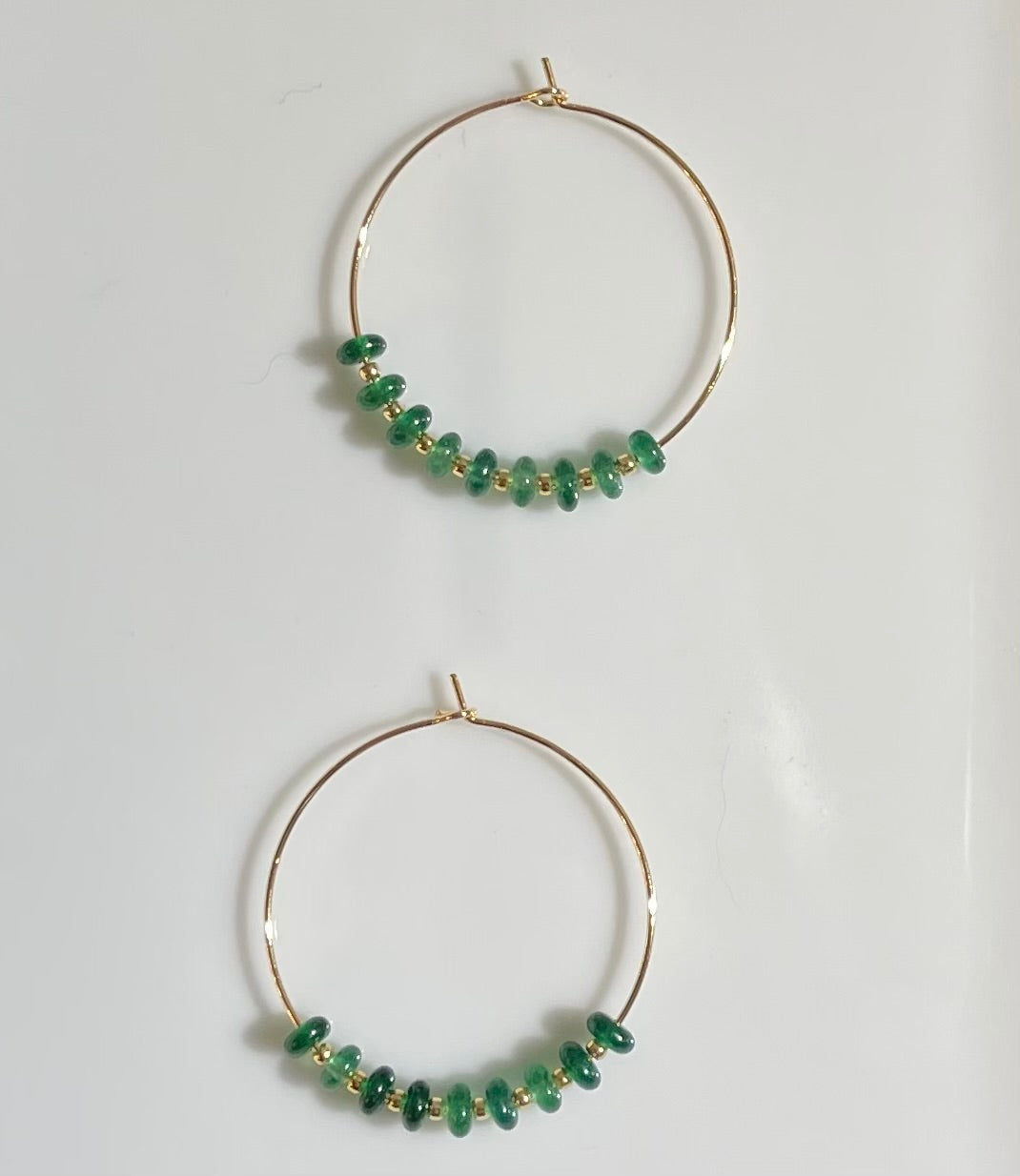 Gemstone and Gold Hoops