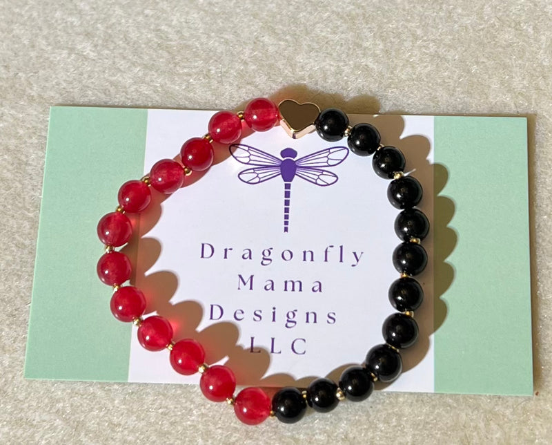 Onyx and Red Jade ‘Dawg Love’ Bracelet