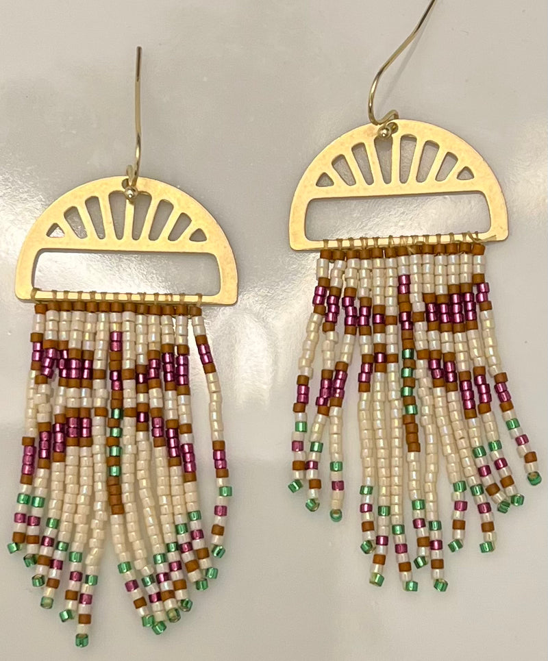 ‘Laila’ Beaded Fringe Earrings