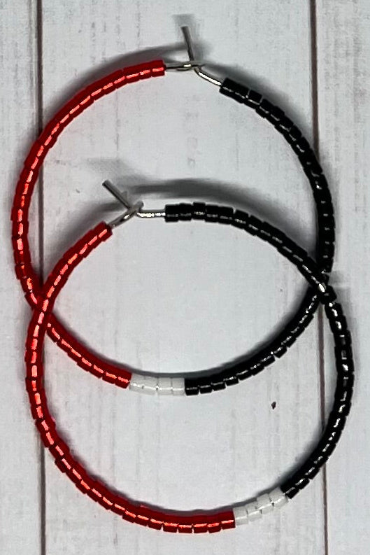 White Gold-Filled Seed Bead Hoops