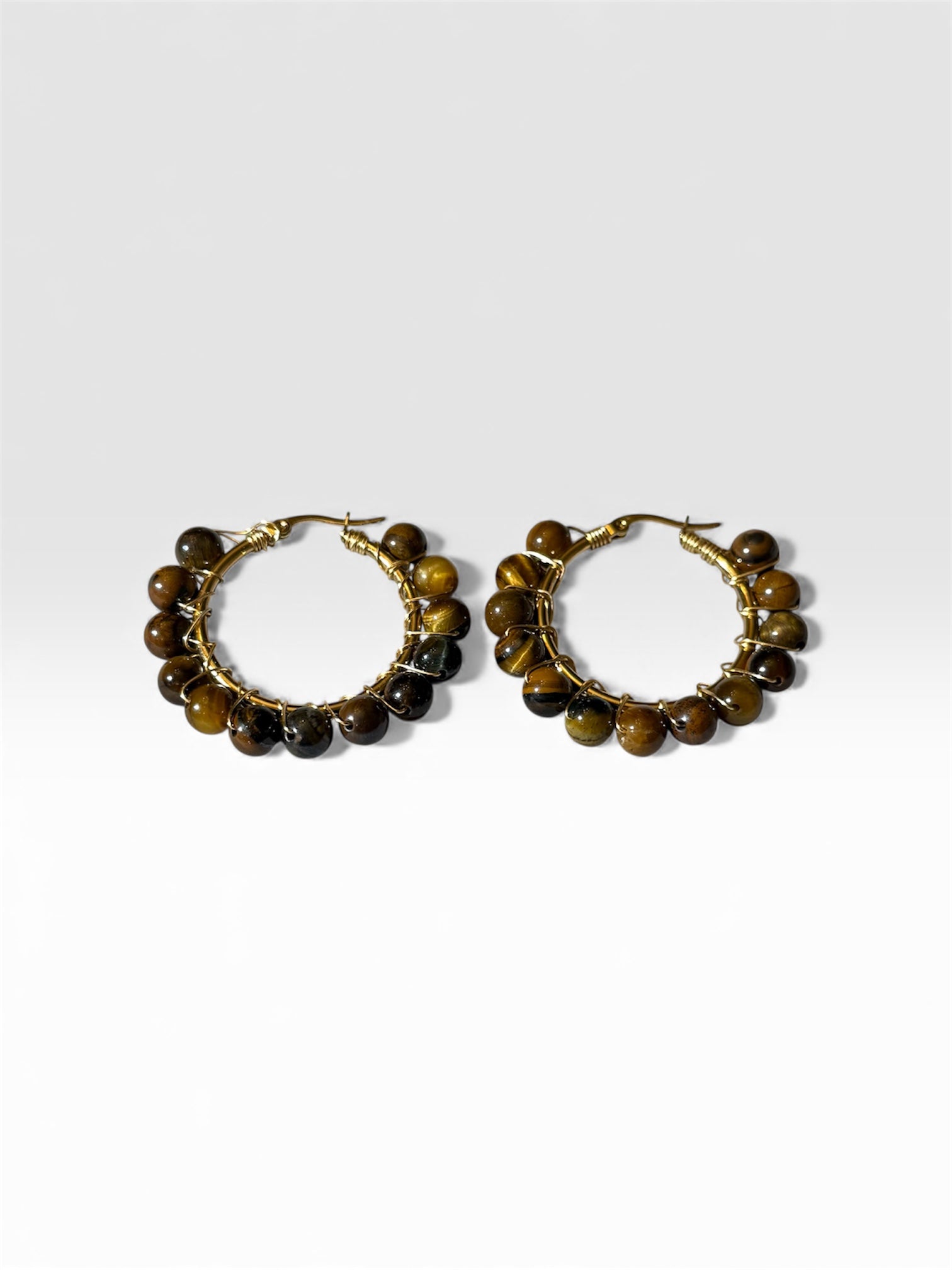 Gemstone Beaded Hoops