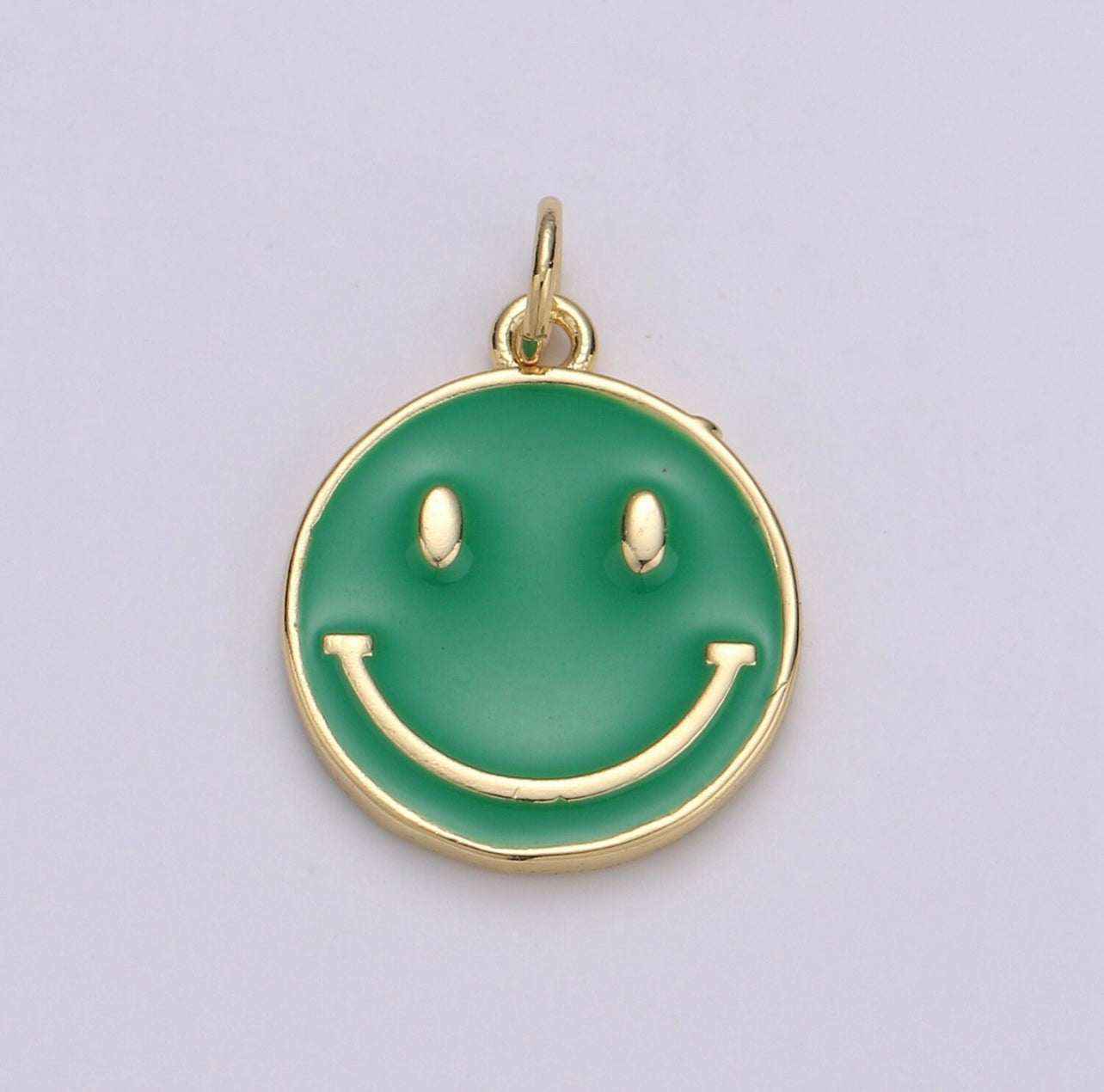 Gold-Fill and Enamel Happy Face Charm