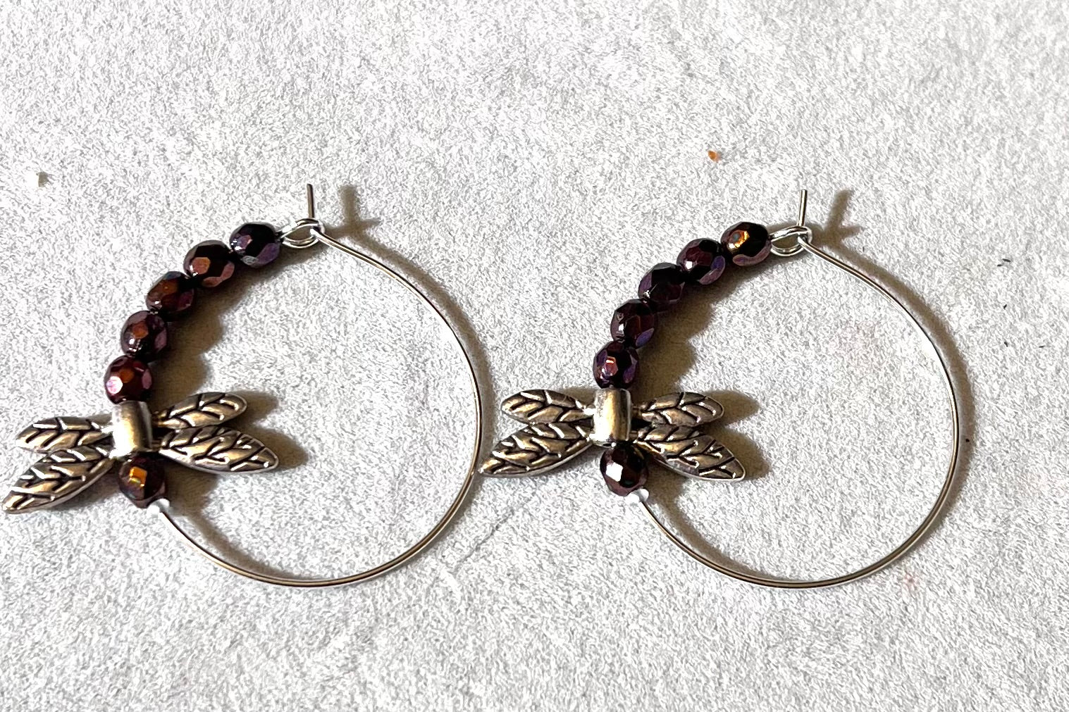 'Dragonfly Flight' Hoop Earrings