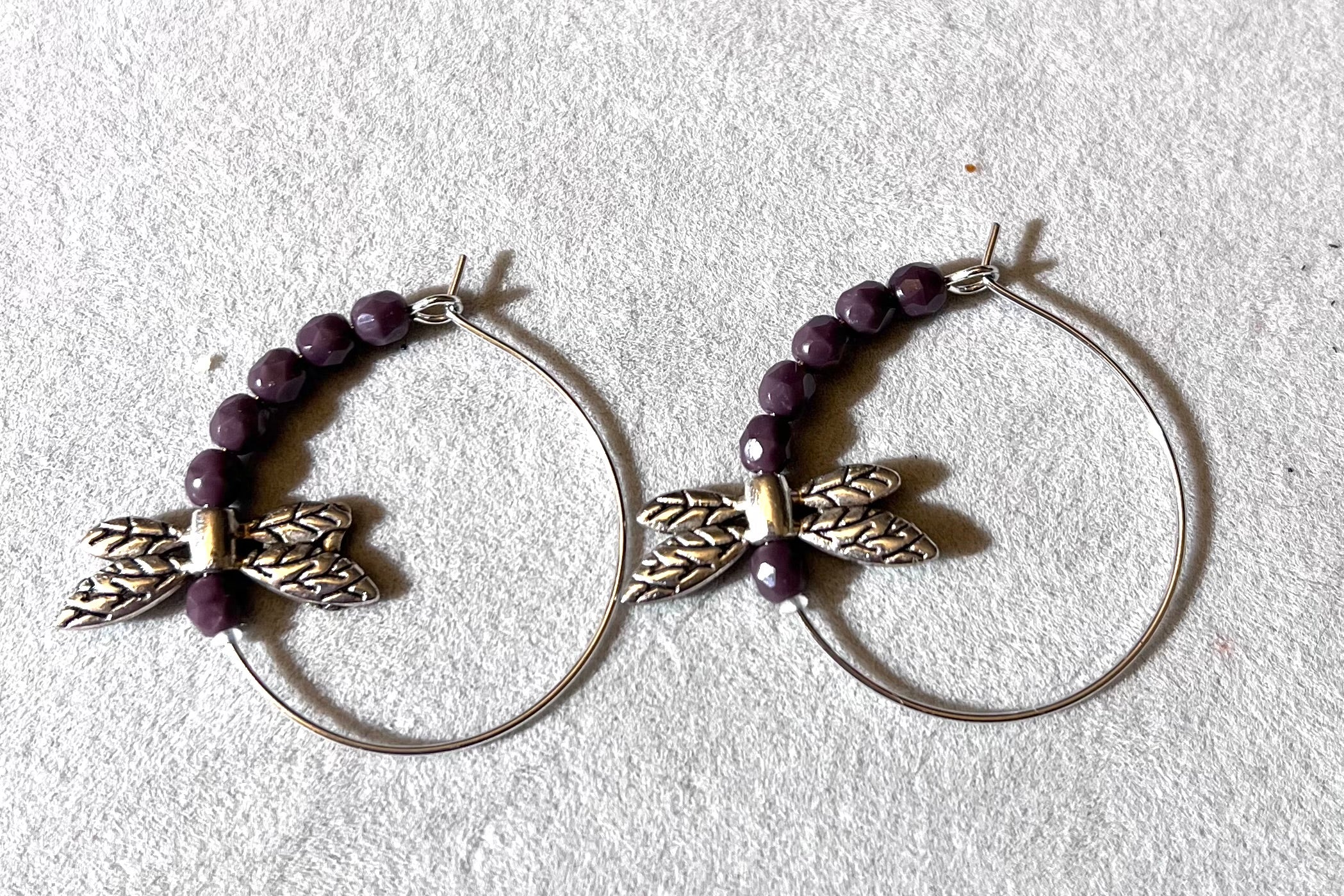 'Dragonfly Flight' Hoop Earrings