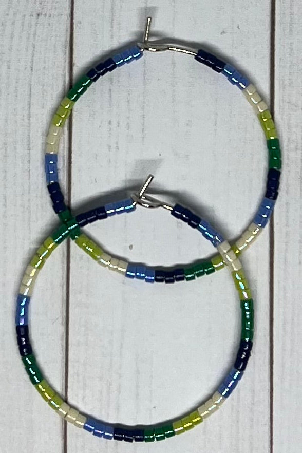 White Gold-Filled Seed Bead Hoops