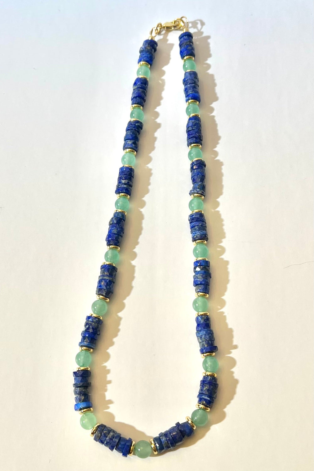 Green Aventurine and Lapis Lazuli Necklace