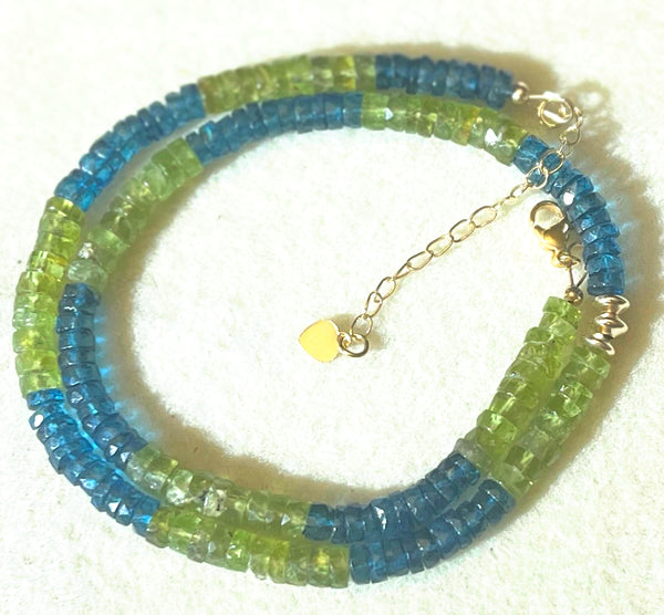 London Blue Topaz and Peridot Necklace