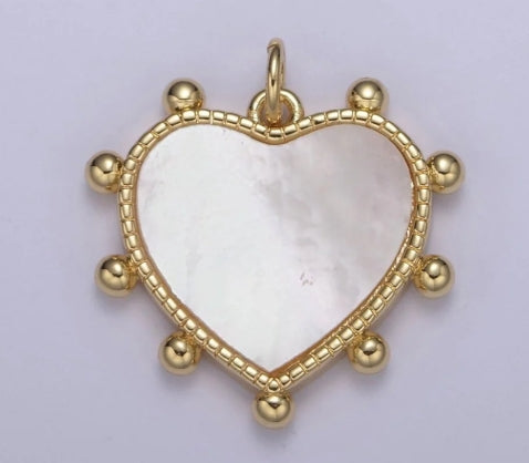 Gold-Filled and Mother of Pearl Heart Pendant