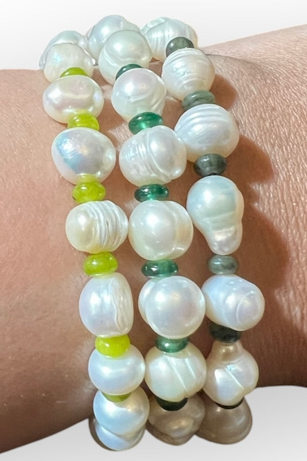 Freshwater Pearl and Gemstone Bracelet