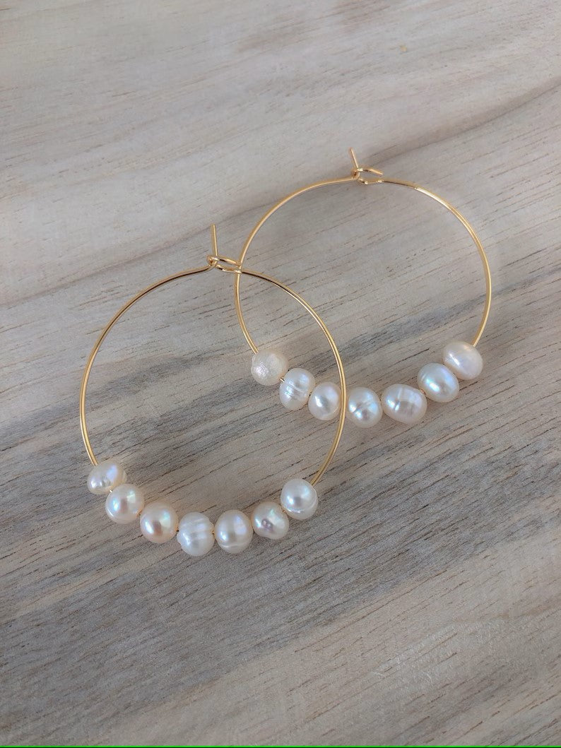 'Pearls of Wisdom' Hoop Earrings