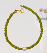 'Green Jade and Pearl' Bracelet