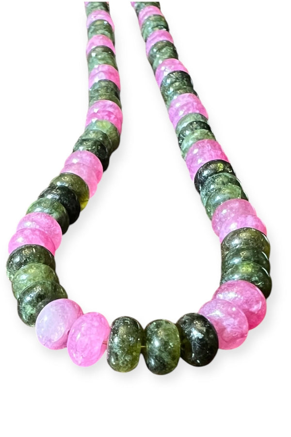 Pink and Green Quartz Necklace