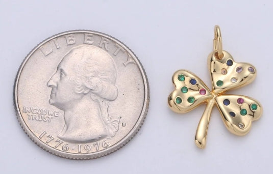 Gold-Fill and Multicolor Shamrock Charm