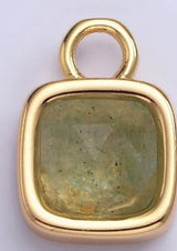 Gold-Filled Square Faceted Gemstone Charm