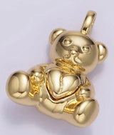 Gold Filled Teddy Bear with Heart Charm