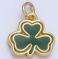 Gold-Filled and Enamel Shamrock Charm