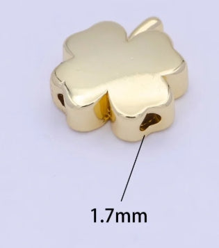 Gold-Filled 4-Leaf Clover Slider Bead Charm