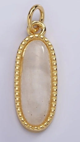 Gold-Filled Oval Gemstone Charm