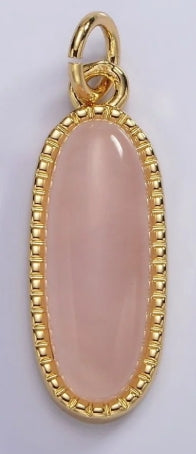 Gold-Filled Oval Gemstone Charm