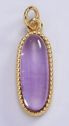 Gold-Filled Oval Gemstone Charm