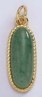 Gold-Filled Oval Gemstone Charm