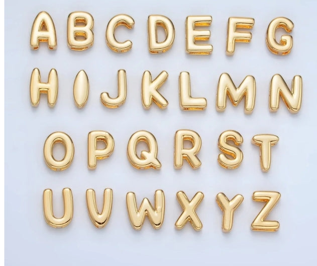 Gold-Filled Balloon-Style Alphabet Letter Slider Charm