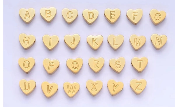 Gold-Filled Alphabet Hearts Slider Charm