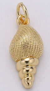 Gold-Filled Dotted Conch Shell Charm