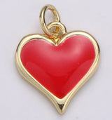 Gold-Filled and Enamel Red Heart Charm