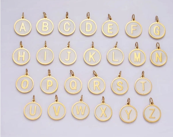 Gold-Filled and Enamel Alphabet Letter Charms