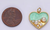 Gold-Filled and Enamel Heart with Pearls Charm