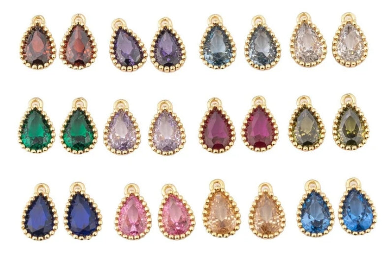 Gold-Filled Birthstone Teardrop Charm