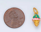 Gold-Filled and Enamel Ice Cream Charm