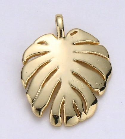 Gold-Filled Monstera Leaf Charm