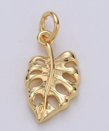 Gold-Filled Mini Monstera Leaf Charm