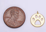 Gold-Filled Paw Print Charm