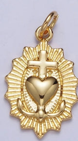 Gold-Filled Sacred Heart of Jesus Charm