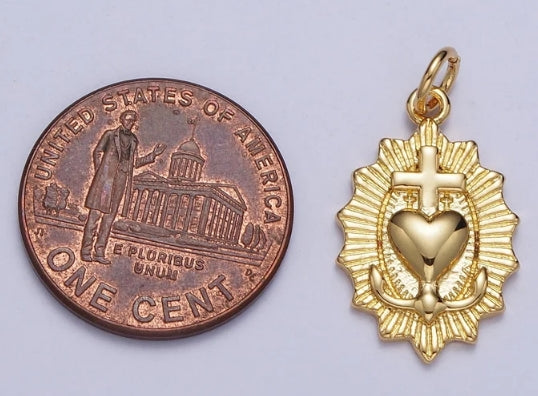 Gold-Filled Sacred Heart of Jesus Charm