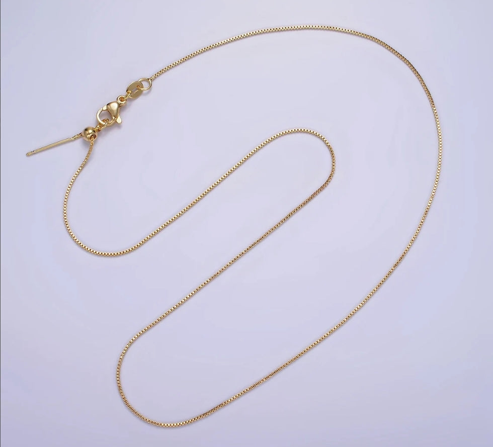 Gold-Filled Adjustable Box Chain Necklace