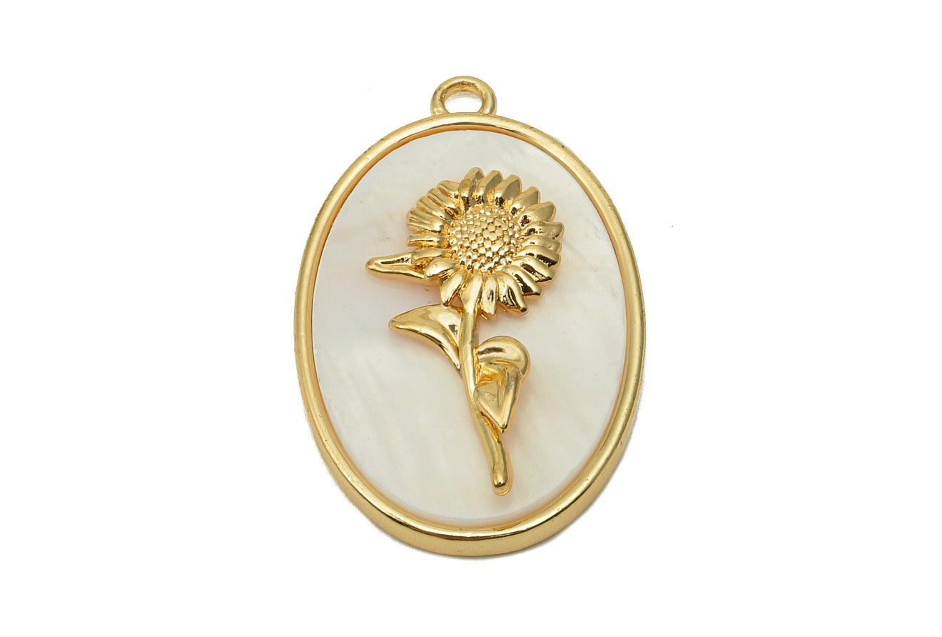 Mother of Pearl Flower Pendants