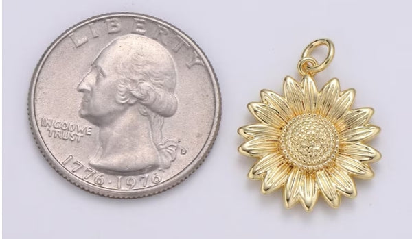 Gold-Filled Sunflower Charm